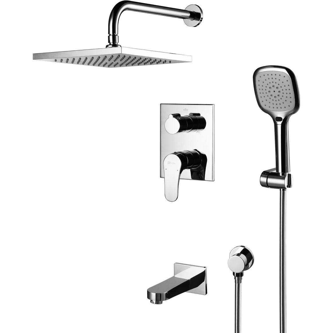 Смеситель для ванны и душа встраиваемый с дополнительной 3-функциональной лейкой Lemark Shift, LM4322C