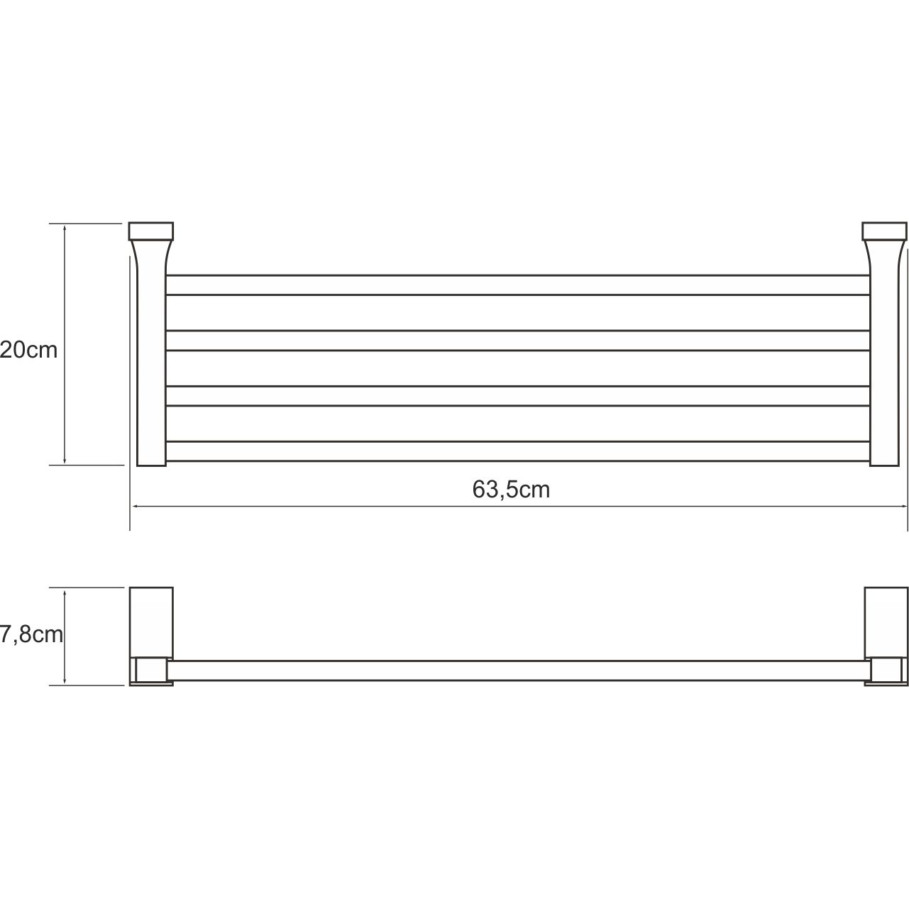 Полка для полотенец WasserKRAFT Lopau, K-6011