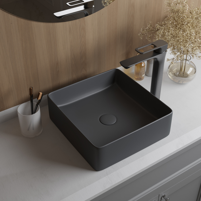 Умывальник накладной, серый матовый, Iddis Slide 36x36, SLIGM01i27