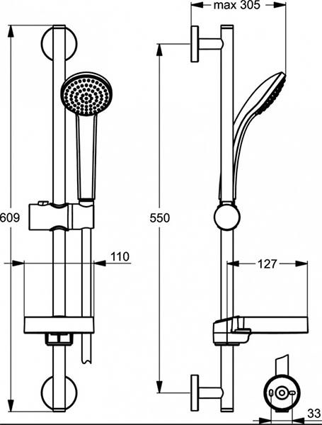 Душевой гарнитур Ideal Standard IdealRain, B9501AA