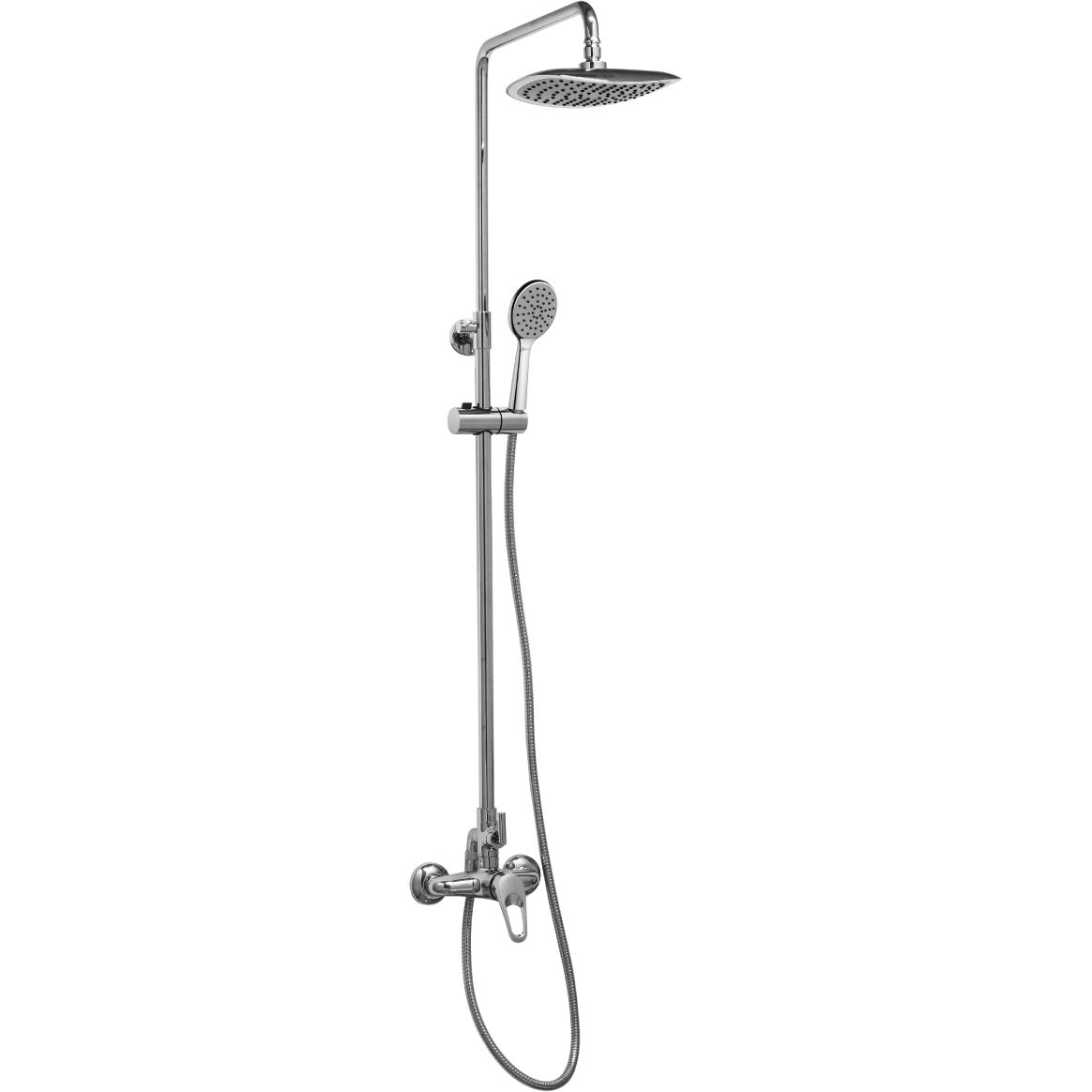 Смеситель для душа с верхней душевой лейкой и 1-функциональной лейкой Lemark Omega, LM3160C