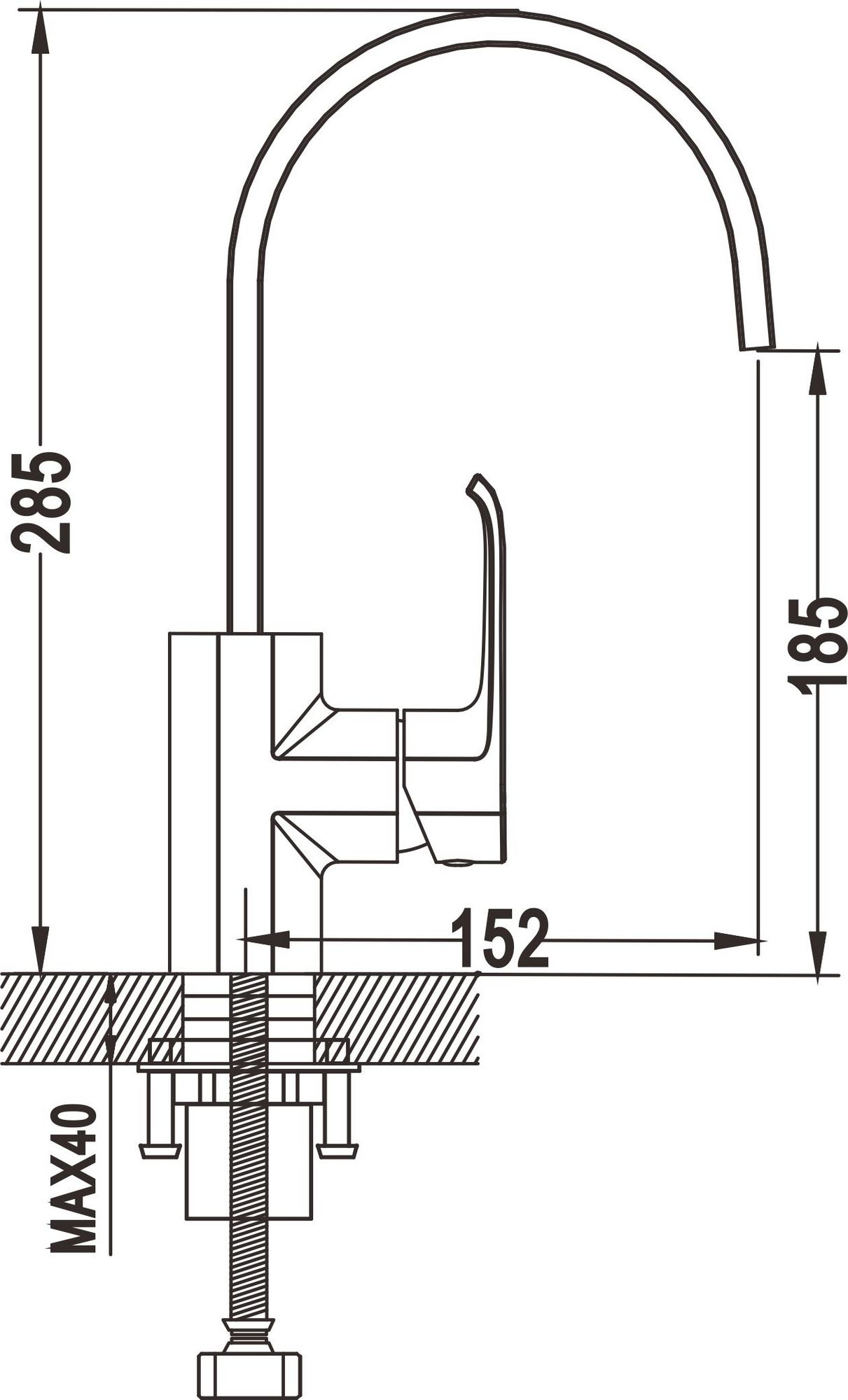 Смеситель для кухни Rose, R1713