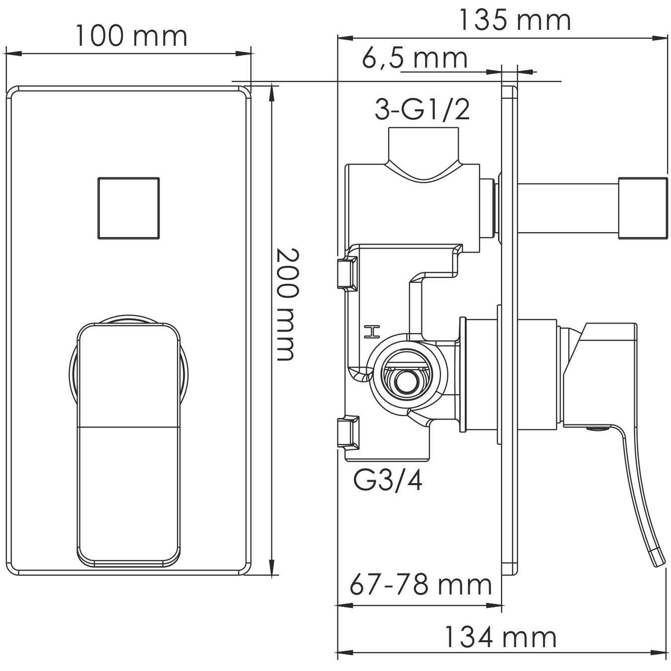 Смеситель для ванны и душа WasserKRAFT Aller, 10641