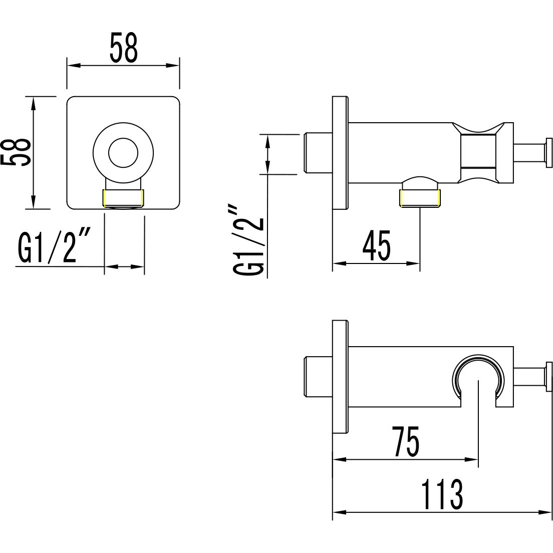 Подключение для душевого шланга с креплением для лейки Lemark, LM7885C