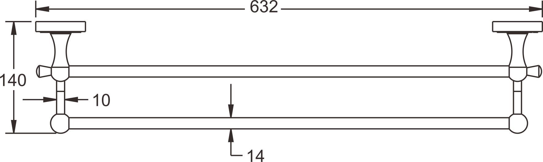 Полотенцедержатель двойной Rose, RG1027Q