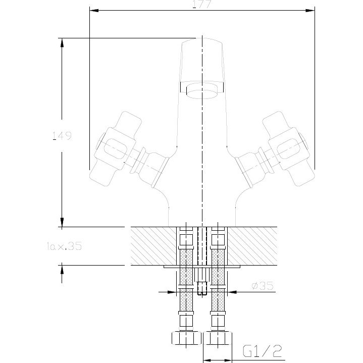 Смеситель для раковины с керамической ручкой Haiba HB1018