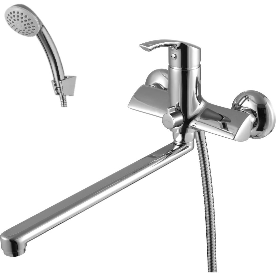 Смеситель универсальный с плоским изливом 300 мм с аксессуарами Lemark Plus Strike, LM1151C