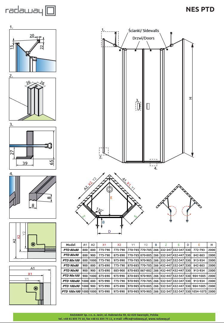 Душевая кабина Radaway Nes Black PTD