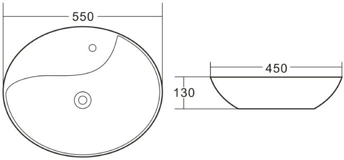 Раковина керамическая накладная Belbagno 55x45, BB1370