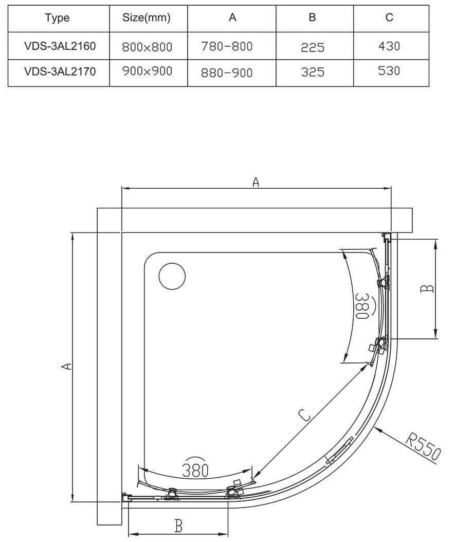 Душевой уголок Vincea Alpha VSQ-3AL-MT