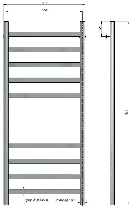 Полотенцесушитель Stinox Maxima 50x120
