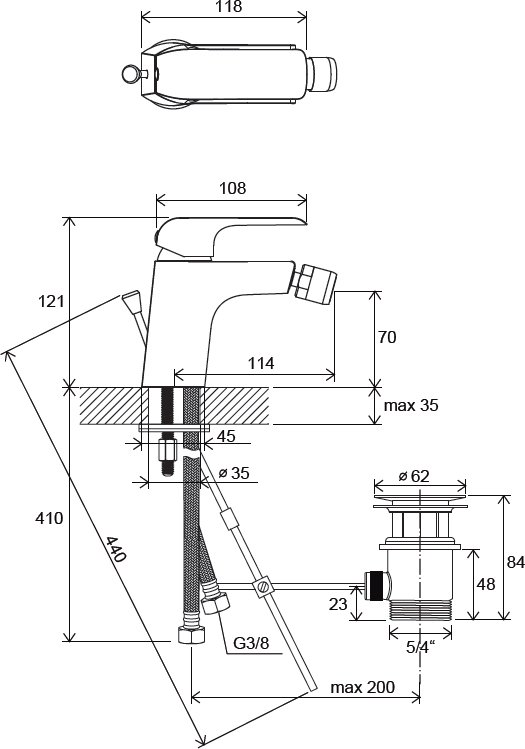 Смеситель для биде Ravak Flat FL 055.00, X070122