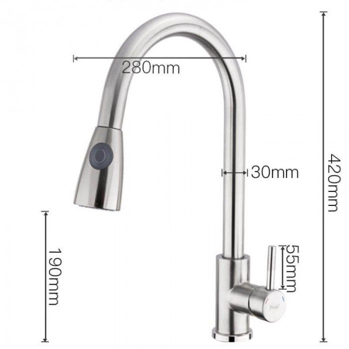 Смеситель для кухни с выдвижным изливом Frap F60899-1