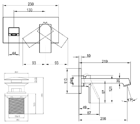 Смеситель для ванной однорычажный Villeroy & Boch Classic, TVW10111211061