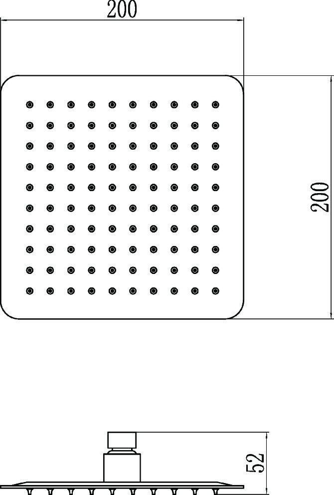 Душевая лейка потолочная 20x20 см Ledeme L15-1