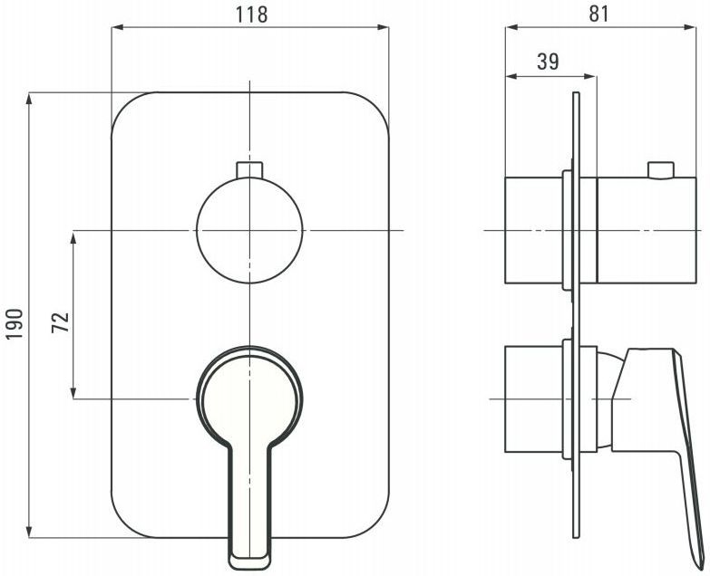 Накладка к боксу 3 функции Deante Arnika Box, BXY_0QAM