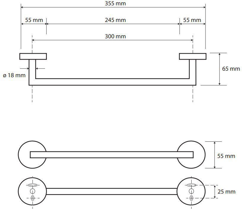 Полотенцедержатель 300 мм Bemeta Dark, 104204010