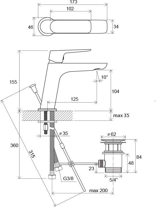 Смеситель для умывальника Ravak Classic CL 011.00, X070081