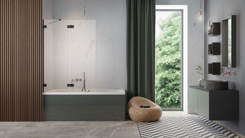 Шторка на ванну Radaway Essenza Pro Black PND II