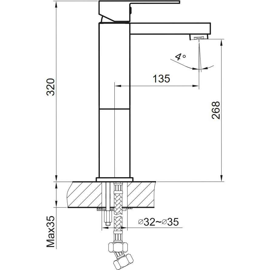 Смеситель для накладной раковины Ahti Kotka, KO202001