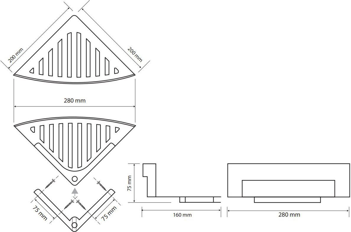 Угловая мыльница для душа Bemeta Cytro, 102208282