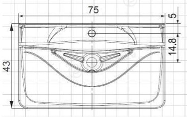 Раковина Andrea Iva 750, 75x43
