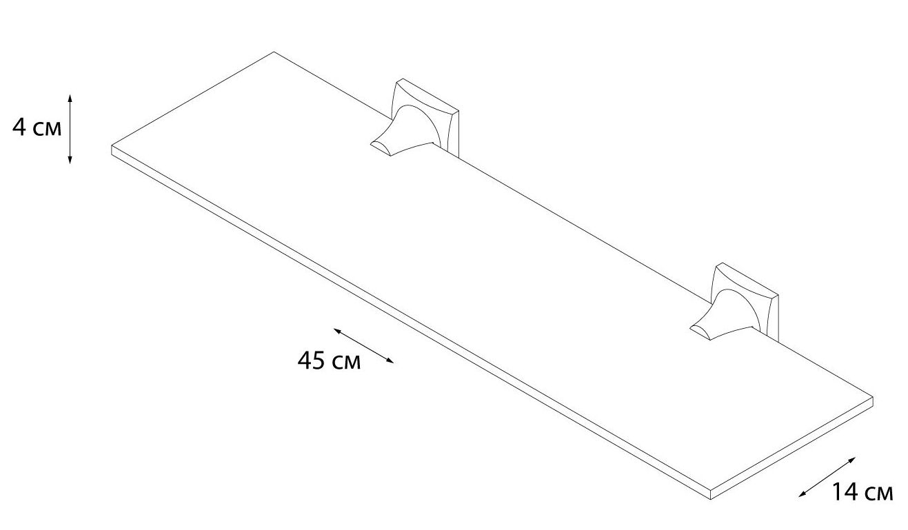 Полка стеклянная Grampus Ocean, GR-2003