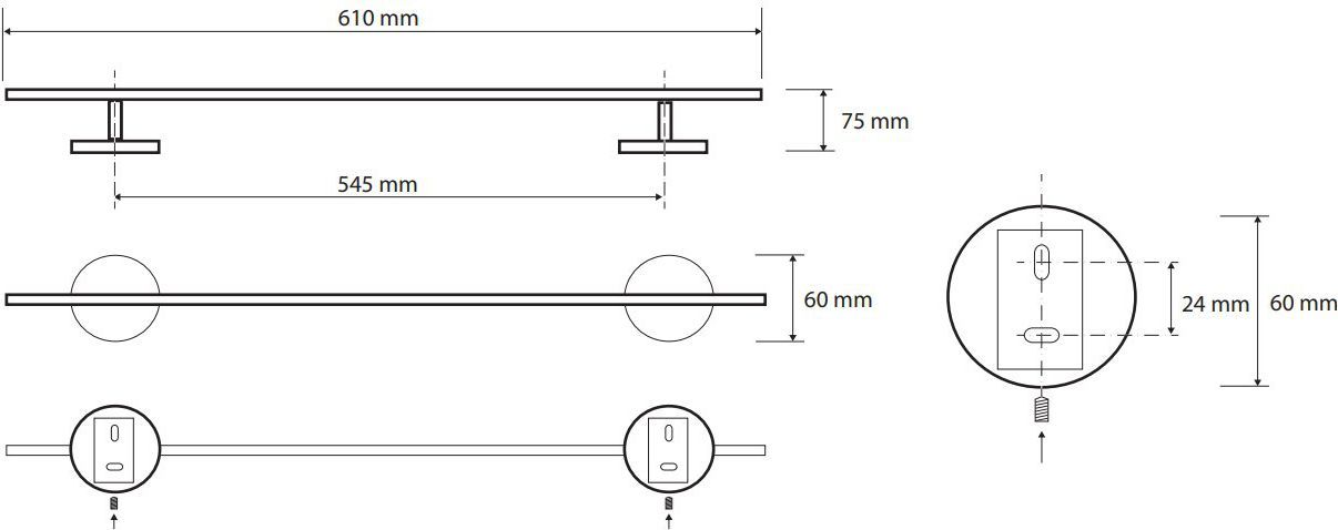 Полотенцедержатель 550 мм Bemeta Alfa, 102404282
