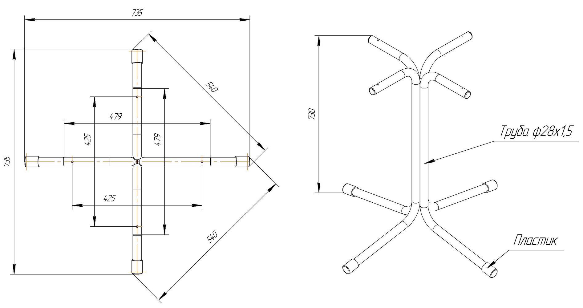 Основание для стола Sheffilton SHT-TU7-1 коричневый муар цинк/черный, 981931