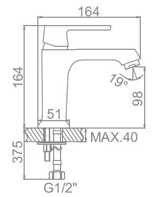 Смеситель для умывальника с цветной ручкой Ledeme L1053W