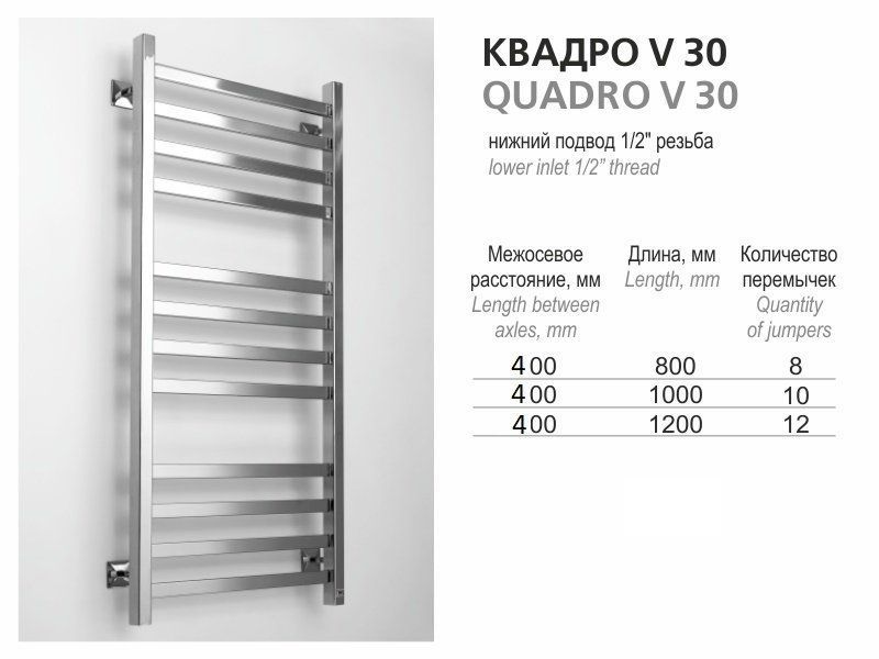 Полотенцесушитель Ростела Квадро V30