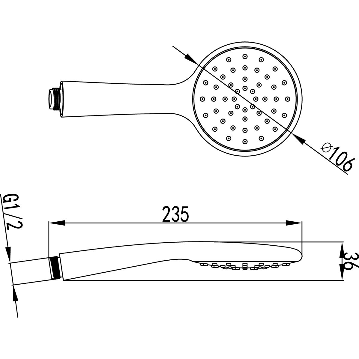 Лейка душевая 1-функциональная Lemark, LM8094C