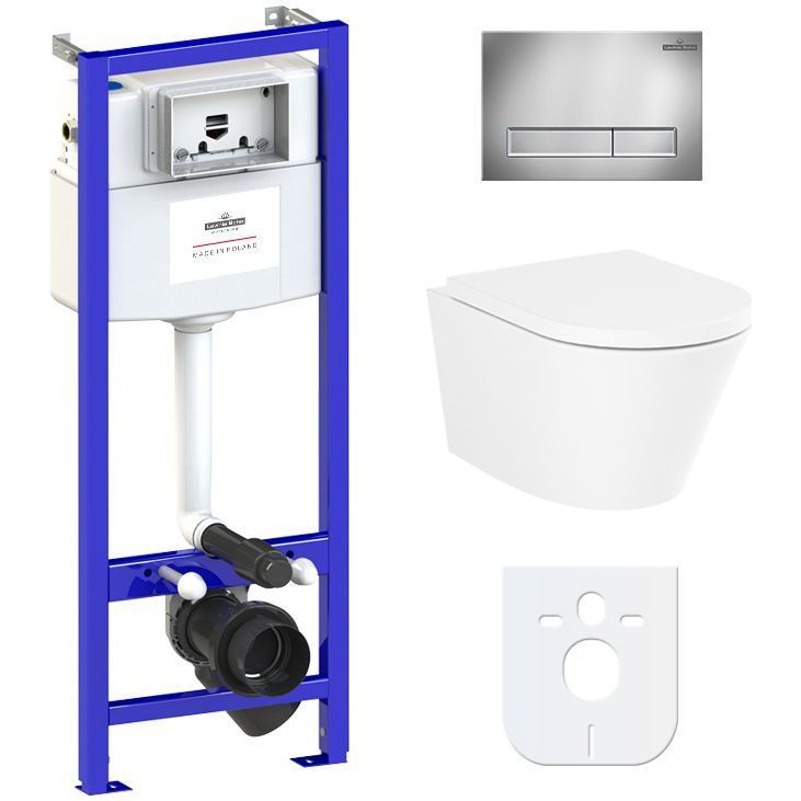 Комплект инсталляции и унитаза 6 в 1 Lavinia Boho Relfix Biore Compacto Rimless, 77040086