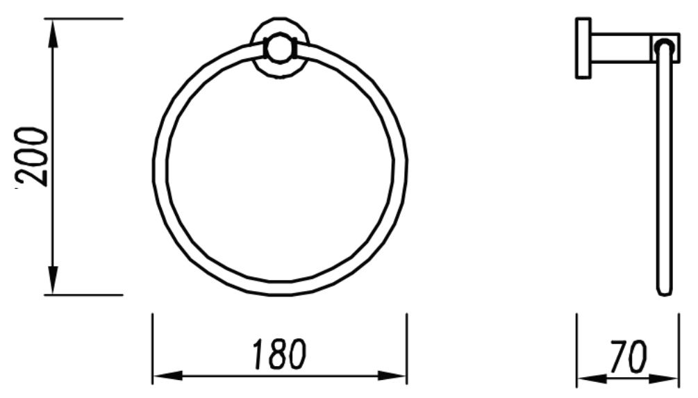Вешалка круглая для полотенца Omnires Modern, MP60230CR