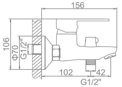 Смеситель для ванны Ledeme L3010