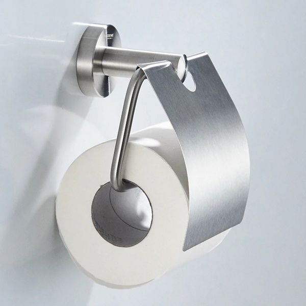 Держатель туалетной бумаги с крышкой (сатин) Ledeme L71703