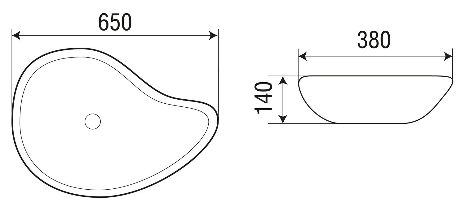 Раковина накладная WeltWasser ELBACH 1090 65x38