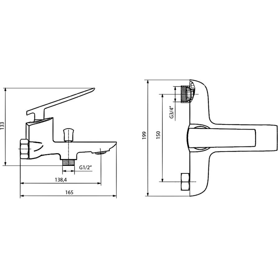 Смеситель для ванны Ahti Pori, PR405001