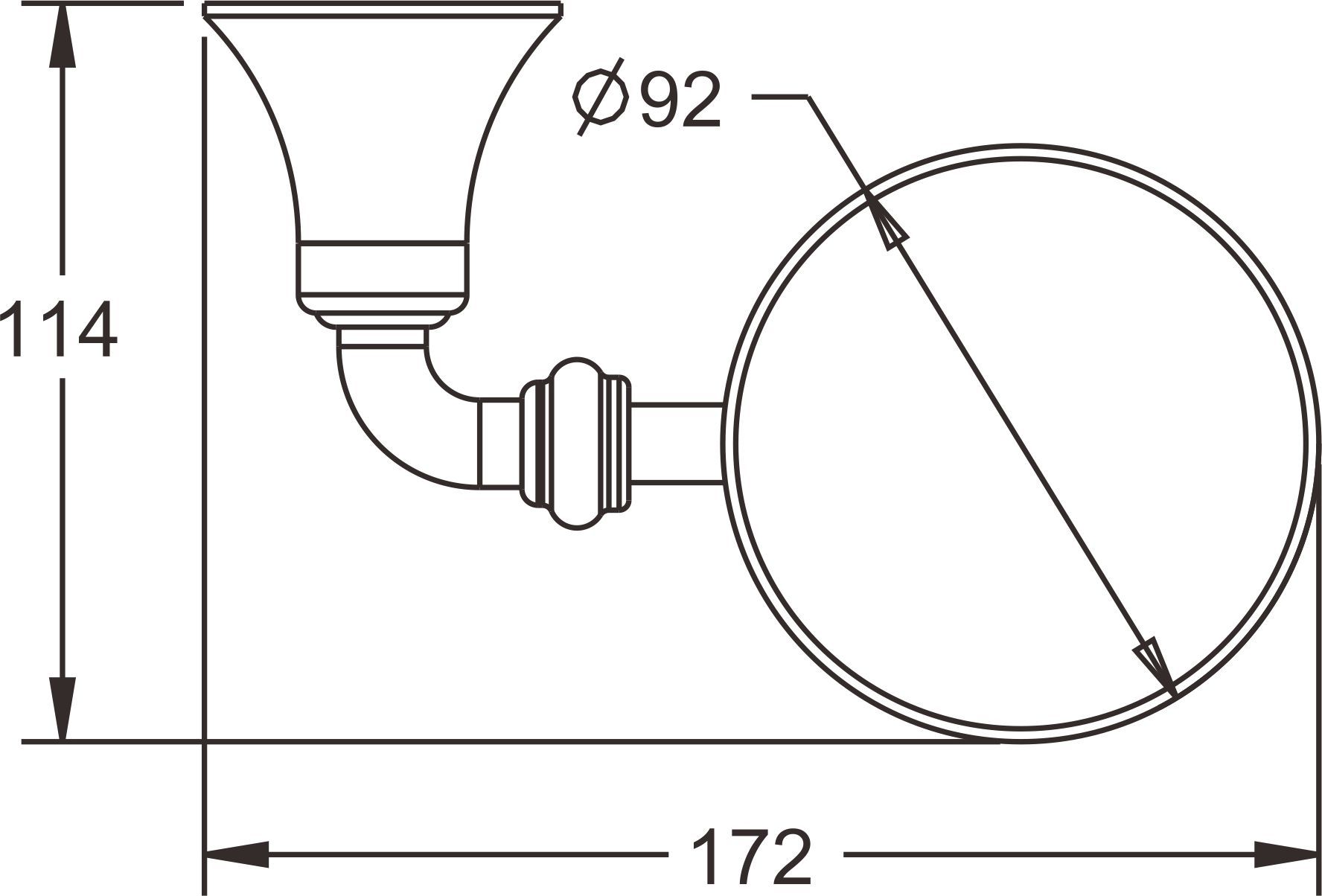 Ерш для унитаза Rose, RG1200
