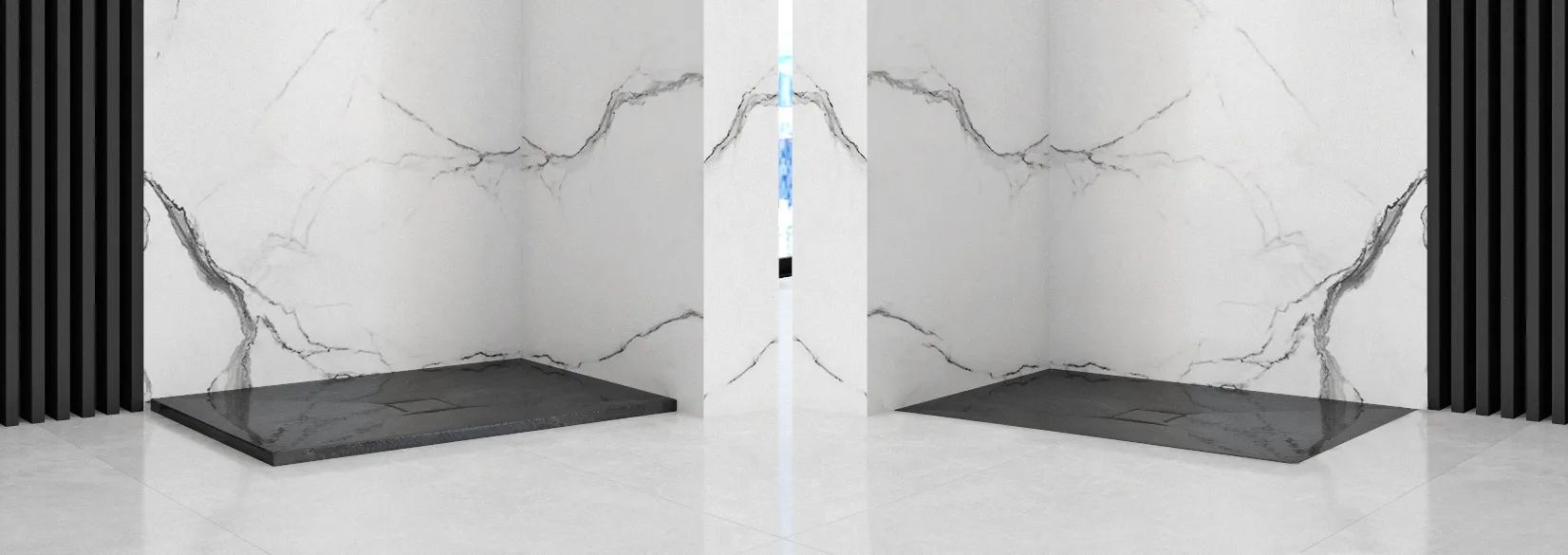 Поддон прямоугольный Rea Black Stone