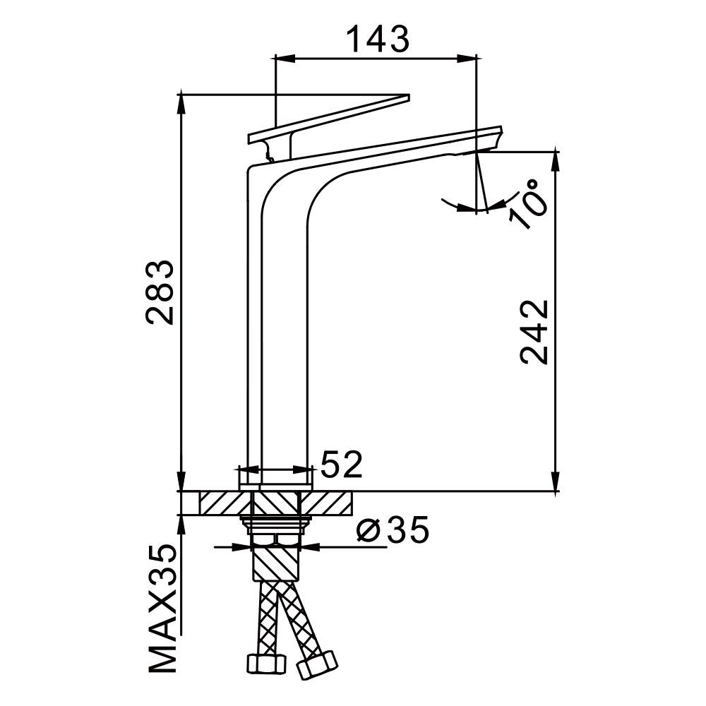 Смеситель для раковины высокий Frap F1058-2