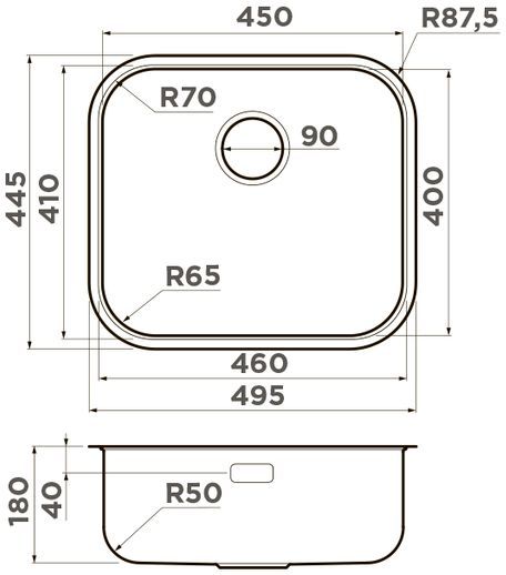 Мойка Omoikiri Omi 49-U-IN, 4993066