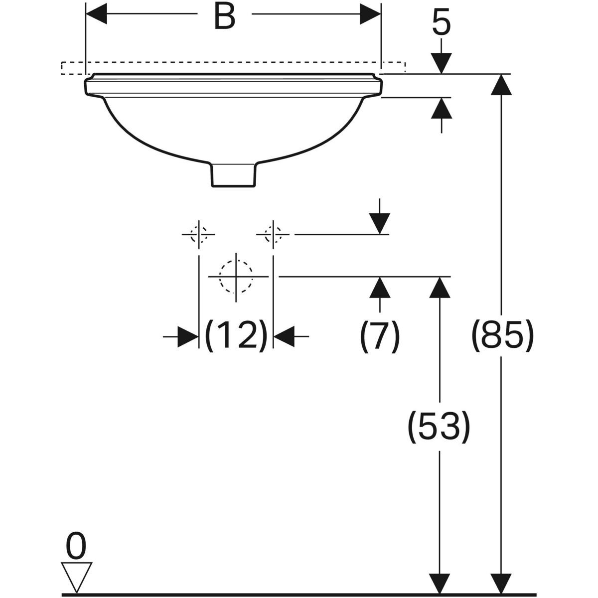 Умывальник овальный Geberit VariForm 50x46, 500.753.01.2