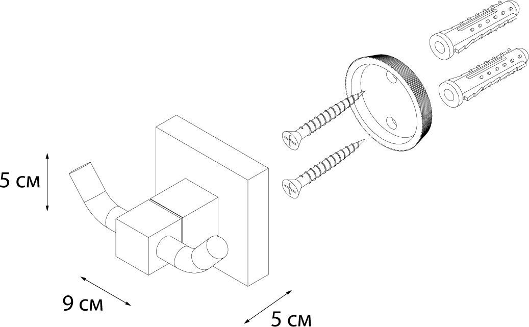 Крючок двойной Fixsen Metra, FX-11105А, FX-11105A