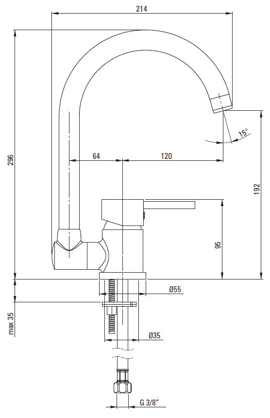 Смеситель для мойки Deante Aster, BCA_061M