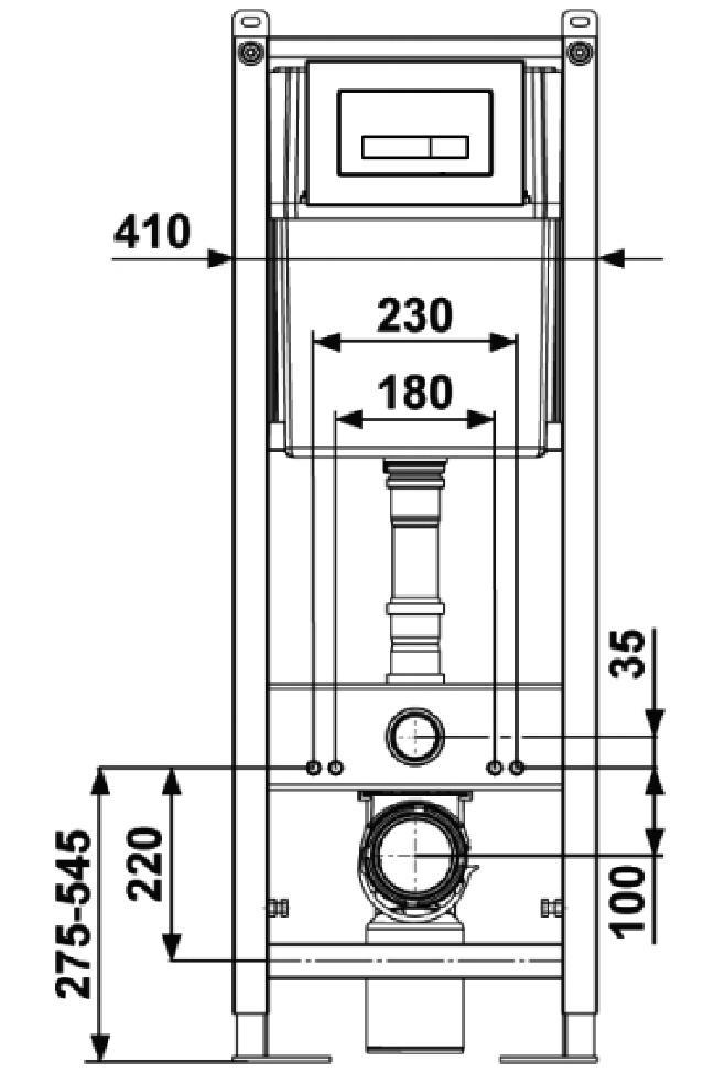 Инсталляция для скрытого монтажа унитаза Berges Atom Line 410 кнопка хром, 040338