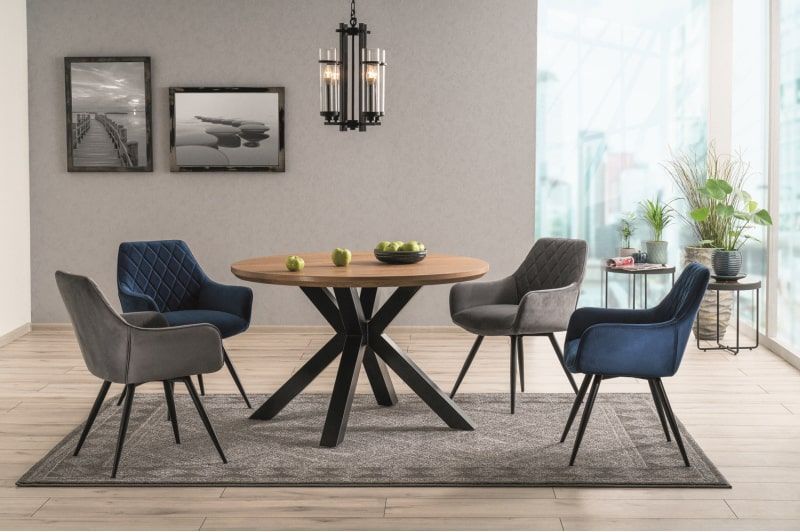 Стол обеденный Signal Ritmo 120 дуб/черный мат, RITMODC120