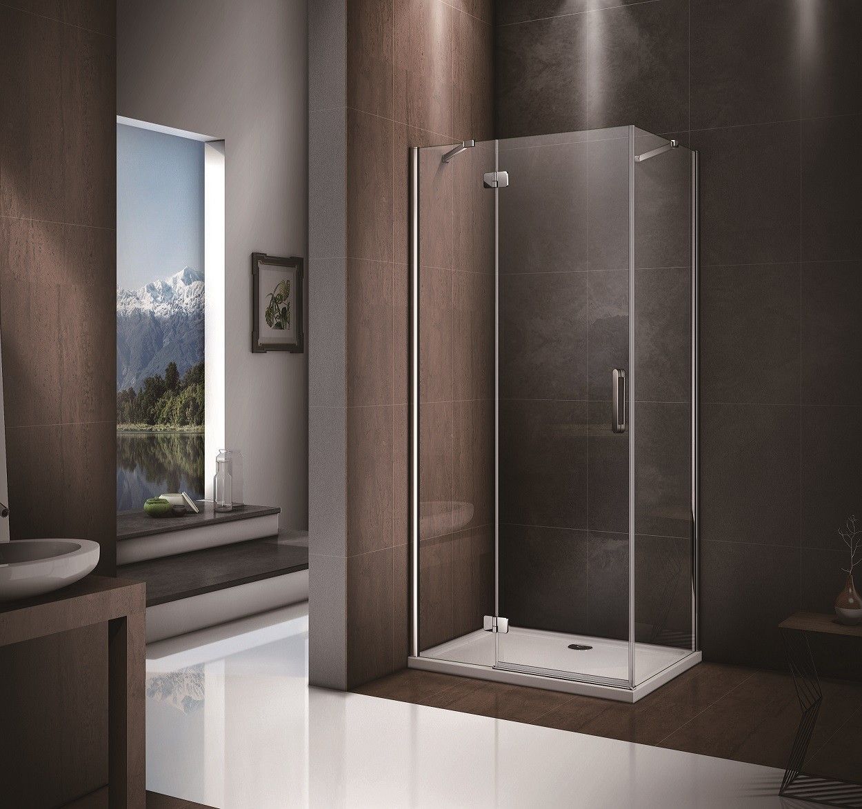 Душевой уголок Good Door Saturn WTW+SP-130x90-C-CH-L