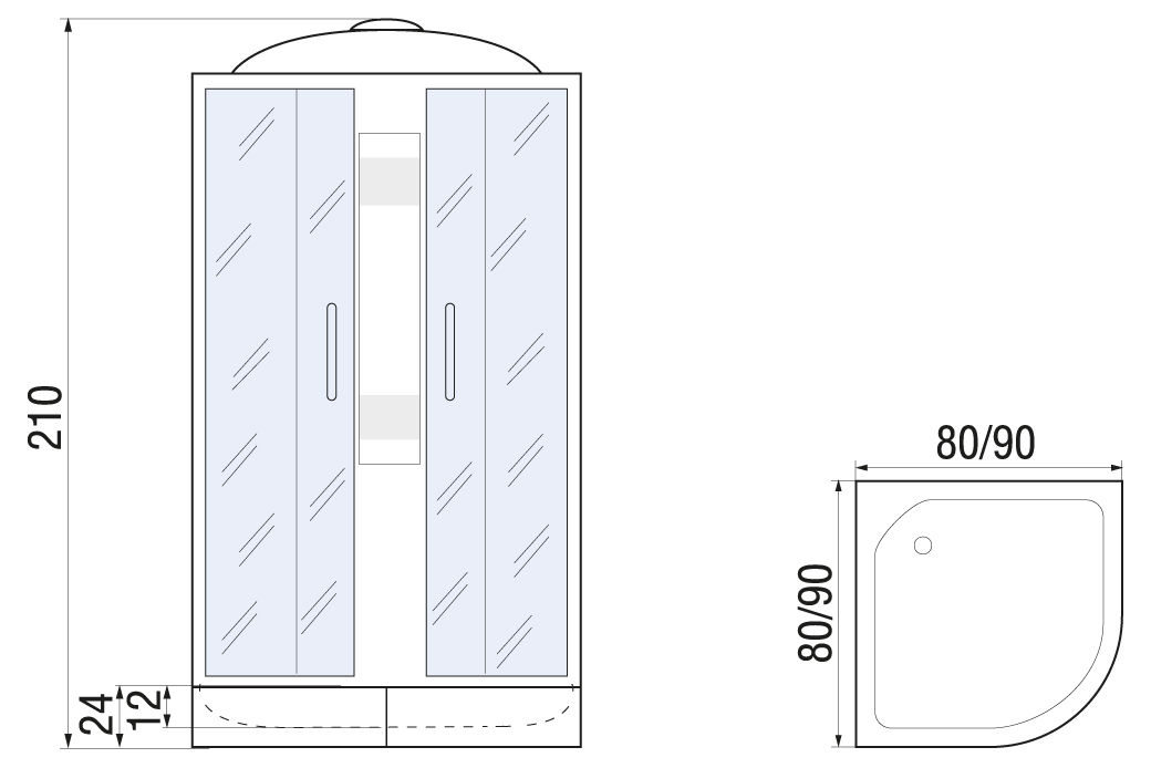 Душевая кабина River REIN 80/24 90/24 MT