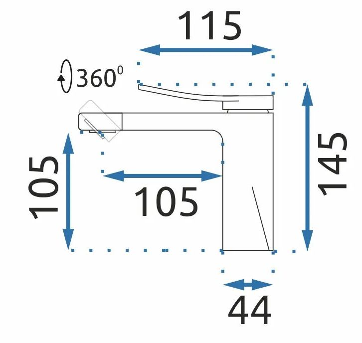 Смеситель для умывальника Rea Soul Gold 360, REA-B9959